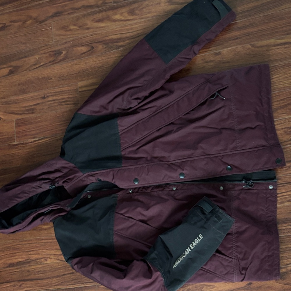 American Eagle Outfitters burghundy and Black Performance Jacket
